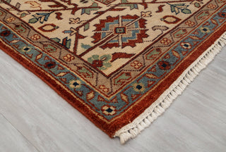 9x9 Square Red Beige Persian Reproduction Soft Quality Wool Hand Knotted Rug , MT-20