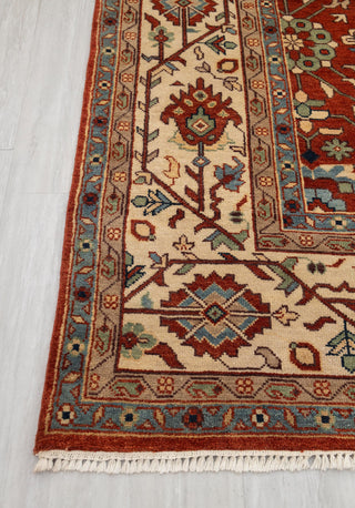 9x9 Square Red Beige Persian Reproduction Soft Quality Wool Hand Knotted Rug , MT-20