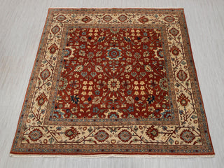 9x9 Square Red Beige Persian Reproduction Soft Quality Wool Hand Knotted Rug , MT-20