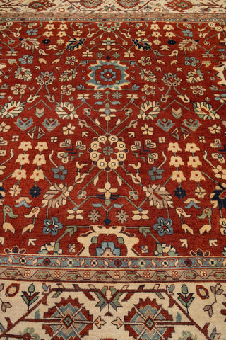 9x9 Square Red Beige Persian Reproduction Soft Quality Wool Hand Knotted Rug , MT-20