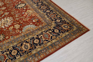 10x14 Red Blue Persian Reproduction Tabriz High Density Premium Quality Hand Knotted Soft Wool Rug I G-10680