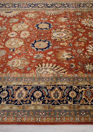 10x14 Red Blue Persian Reproduction Tabriz High Density Premium Quality Hand Knotted Soft Wool Rug I G-10680