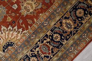 10x14 Red Blue Persian Reproduction Tabriz High Density Premium Quality Hand Knotted Soft Wool Rug I G-10680