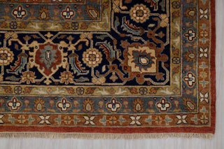 10x14 Red Blue Persian Reproduction Tabriz High Density Premium Quality Hand Knotted Soft Wool Rug I G-10680