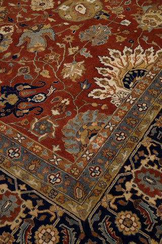 10x14 Red Blue Persian Reproduction Tabriz High Density Premium Quality Hand Knotted Soft Wool Rug I G-10680
