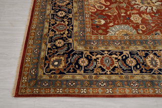 10x14 Red Blue Persian Reproduction Tabriz High Density Premium Quality Hand Knotted Soft Wool Rug I G-10680