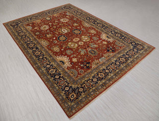 10x14 Red Blue Persian Reproduction Tabriz High Density Premium Quality Hand Knotted Soft Wool Rug I G-10680