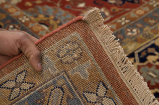 10x14 Red Blue Persian Reproduction Tabriz High Density Premium Quality Hand Knotted Soft Wool Rug I G-10680