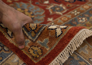 10x14 Red Blue Persian Reproduction Tabriz High Density Premium Quality Hand Knotted Soft Wool Rug I G-10680