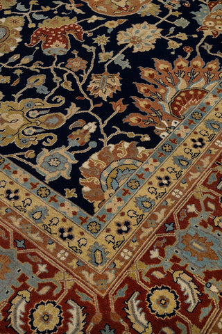 10x14 Navy Red Persian Reproduction High Density Premium Quality Hand Knotted Soft Wool Rug I G-10684