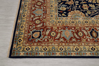 10x14 Navy Red Persian Reproduction High Density Premium Quality Hand Knotted Soft Wool Rug I G-10684