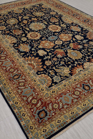 10x14 Navy Red Persian Reproduction High Density Premium Quality Hand Knotted Soft Wool Rug I G-10684