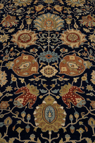 10x14 Navy Red Persian Reproduction High Density Premium Quality Hand Knotted Soft Wool Rug I G-10684