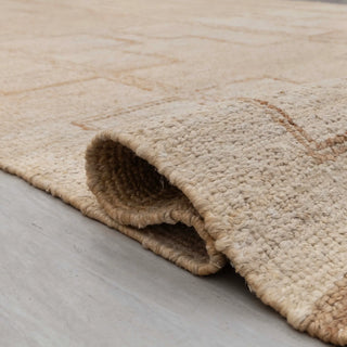 12x15 Cream Jute Wool Handwoven Rug, Custom Size G-2283