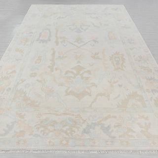 12X12 Cream Modern Oushak Rug, Hand-Knotted Wool, Custom Size 1725